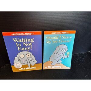 Mo Willems Elephant and Piggie Books Lot Waiting‎ is not easy Should I share ice